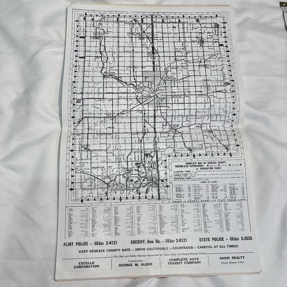 1959 Genesee County MI TCPA Police Constable Guide w/ Map Ads Flint Michigan - Picture 8 of 9